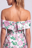 Green Strapless Floral Printed Bodycon Short Homecoming Dress