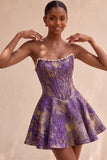 Light Green A-Line Pearl Corset Strapless Basque Waist Short Homecoming Dress