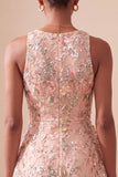 A-Line Round Neck Embroidered Floral Short Homecoming Dress with Ruffles