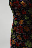 Black Bodycon Strapless Floral Print Mini Homecoming Dress with Fringes