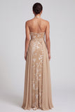 Champagne Velvet Halter Neck Jacquard Ruched Long Mother of the Bride Dress with Sash