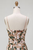 Light Khaki Corset Bodycon Sweetheart Short Homecoming Dress with Side Slit
