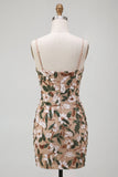Light Khaki Corset Bodycon Sweetheart Short Homecoming Dress with Side Slit