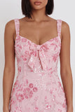 Sparkly Pink Sequins Corset Thick Straps Short Homecoming Dress with Bow