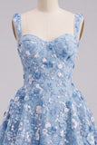 Apricot A-Line Sweetheart Floral Short Homecoming Dress