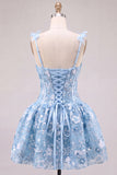 Pink Corset Sweetheart Short Homecoming Dress with Flowers