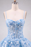 Apricot Corset Sweetheart Floral Short Homecoming Dress