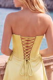 Daffodil Corset Strapless Mini Homecoming Dress