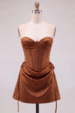 Daffodil Corset Strapless Mini Homecoming Dress