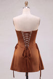 Daffodil Corset Strapless Mini Homecoming Dress