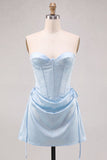 Daffodil Corset Strapless Mini Homecoming Dress