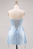 Daffodil Corset Strapless Mini Homecoming Dress