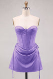 Daffodil Corset Strapless Mini Homecoming Dress