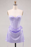 Daffodil Corset Strapless Mini Homecoming Dress
