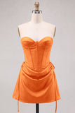 Daffodil Corset Strapless Mini Homecoming Dress