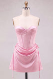 Daffodil Corset Strapless Mini Homecoming Dress