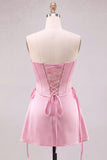 Daffodil Corset Strapless Mini Homecoming Dress
