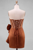Yellow Bodycon Pearl Trim Corset Short Homecoming Dress with Side Bow Detail