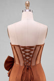 Yellow Bodycon Pearl Trim Corset Short Homecoming Dress with Side Bow Detail