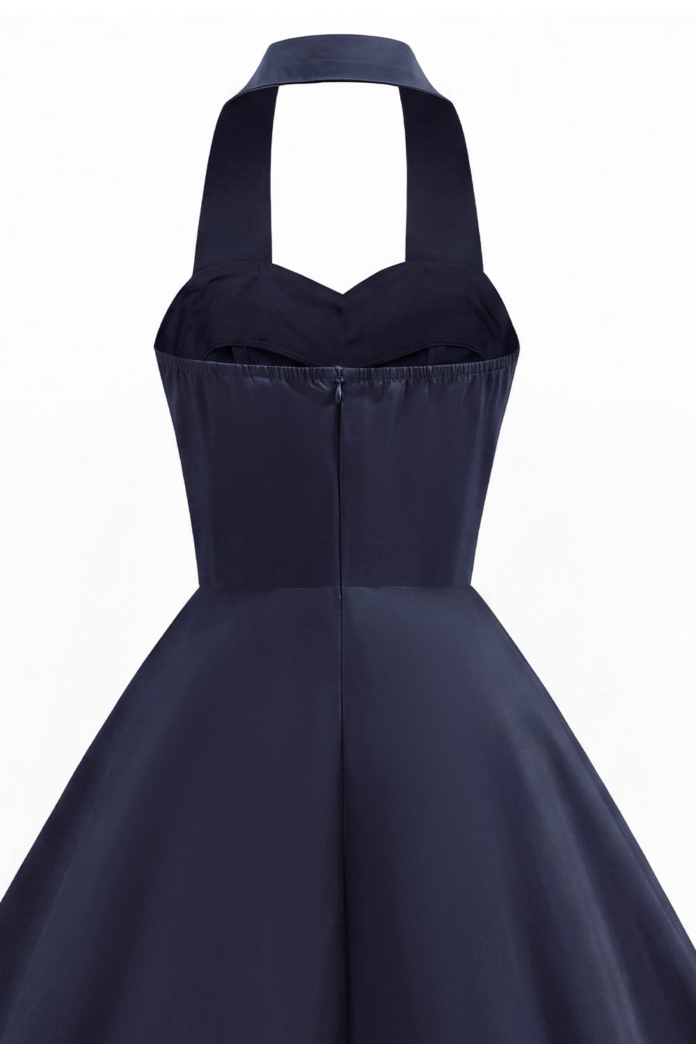 ZAPAKA Women Pink Rockabilly 1950s Dress Ruched Halter Corset Full Circle Midi Vintage Dress