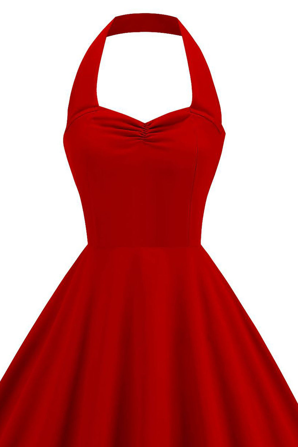 Pink Rockabilly Ruched Halter Corset Full Circle Midi Vintage 1950s Dress