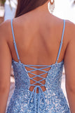 Dark Green Corset Bodycon Short Homecoming Dress with Sequins