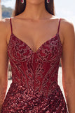 Dark Green Corset Bodycon Short Homecoming Dress with Sequins