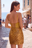Dark Green Corset Bodycon Short Homecoming Dress with Sequins