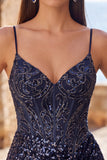 Dark Green Corset Bodycon Short Homecoming Dress with Sequins