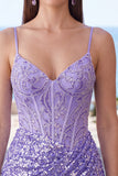 Dark Green Corset Bodycon Short Homecoming Dress with Sequins