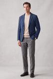 Navy Notch Lapel Single Breasted Men Suits Jacket with Pockets