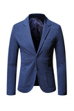 Navy Notch Lapel Single Breasted Men Suits Jacket with Pockets