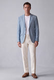 Dusty Blue Notch Lapel Men's Blazer with Pockets
