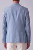 Dusty Blue Notch Lapel Men's Blazer with Pockets