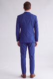 Royal Blue 2 Piece Peak Lapel Double Breasted Men's Prom Suits