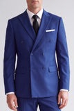 Royal Blue 2 Piece Peak Lapel Double Breasted Men's Prom Suits