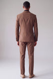 Khaki Peak Lapel Double Breasted 2‑Piece Men's Prom Suits