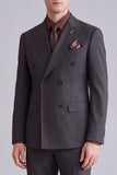 2 Piece Black Peak Lapel Double Breasted Men's Prom Suits