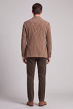 Khaki Notch Lapel Single Breasted 2‑Button Men's Blazer with Pockets
