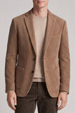 Khaki Notch Lapel Single Breasted 2‑Button Men's Blazer with Pockets