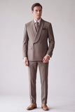 2 Piece Grey Shawl Lapel Single Breasted Men's Prom Suits