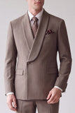 2 Piece Grey Shawl Lapel Single Breasted Men's Prom Suits