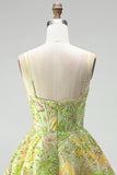 A-Line Green Corset Sequins Short Homecoming Dress