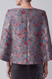 Dark Grey Velvet Jacquard Sheath Long Mother of the Bride Dress with Cape