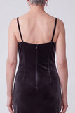 Black Velvet Embroidery Sequins Ruched Bateau Neck Mother of the Bride Dress with Chiffon Cape