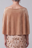 Off the Shoulder Champagne High Low Velvet Ruched Appliques Mother of the Bride Dress