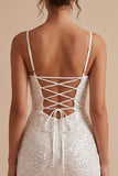 White Corset Bodycon Cowl Neck Ruched Spaghetti Strapes Short Little White Dress