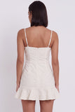 White Bodycon Square Neck Ruffled Short Little White Dress