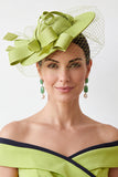 Green Sinamay Birdcage Net Veil Fascinator Hat