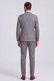 Grey 3 Piece Notch Lapel Double Breasted Men's Prom Suits